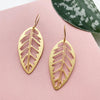 Tropical Gold Leaf Hoop Earrings - Calathea Zebrina