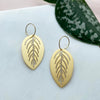 House Plant Hoop Earrings - Maranta Leaf Earrings