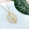 Gold Calathea Medallion Leaf Necklace