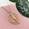 Gold Calathea Medallion Leaf Necklace