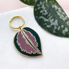 Calathea Medallion Leaf Keychain - House Plant Keyring