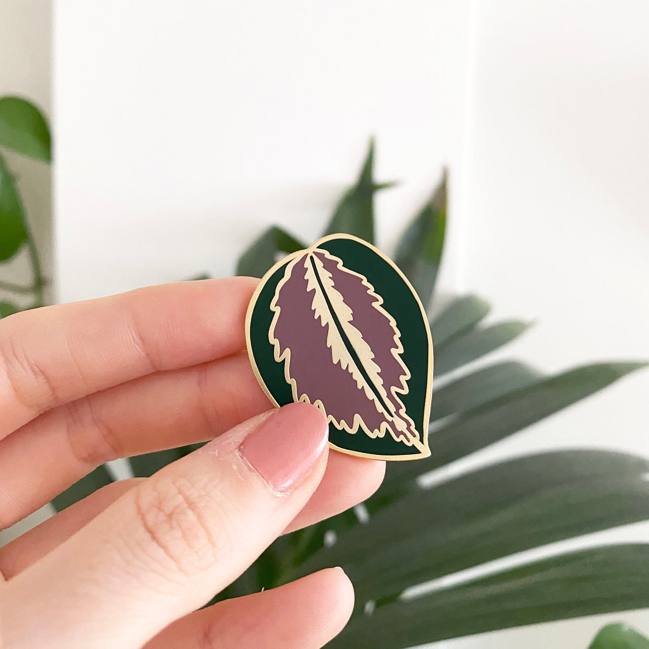 Calathea Medallion House Plant Enamel Pin