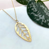 Tropical Gold Leaf Necklace - Calathea Zebrina