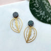 Calathea Medallion Leaf Statement Drop Earrings