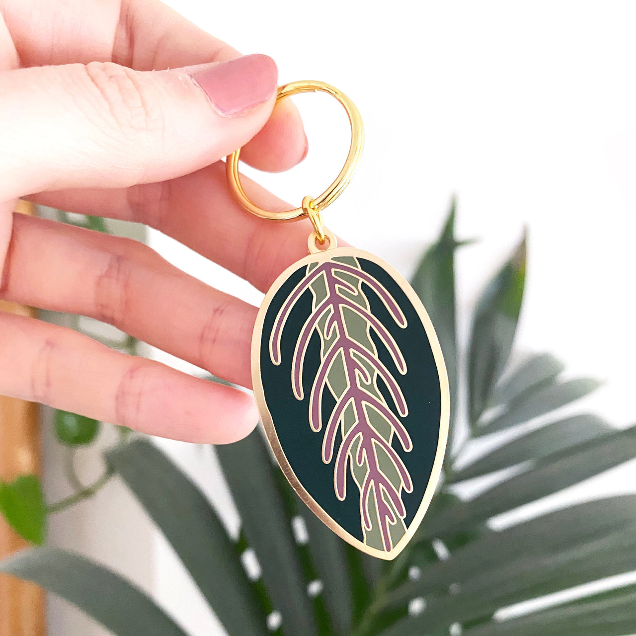 Maranta Leaf Keychain