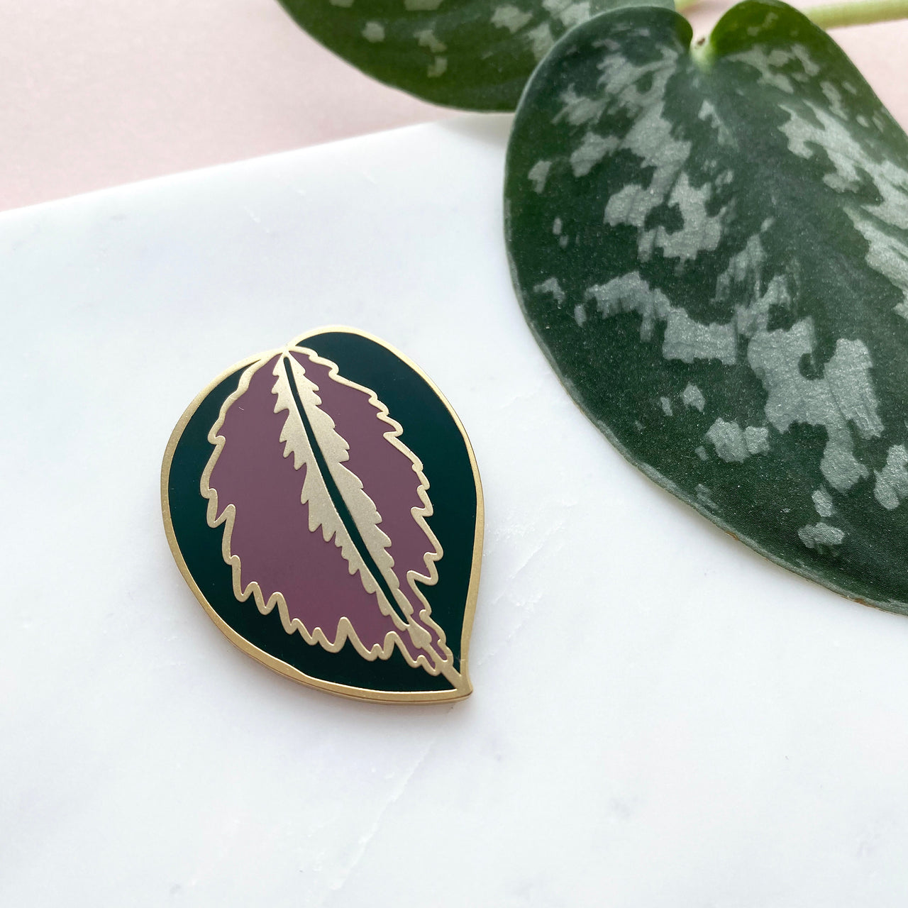 Calathea Medallion House Plant Enamel Pin