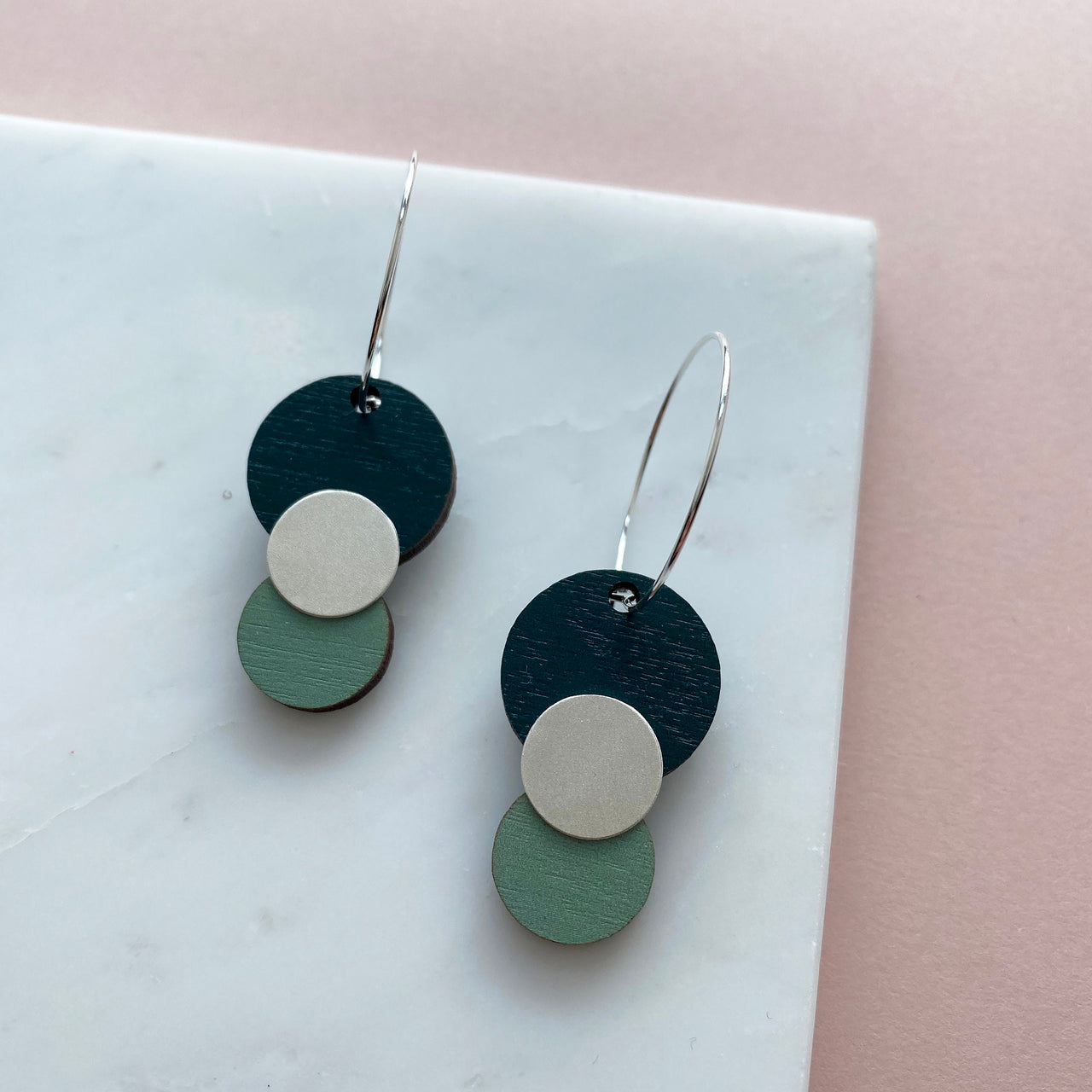 Silver Colour Combo Circle Hoop Earrings - 4 Colours
