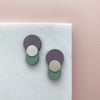 Statement Silver Colour Combo Circle Stud Earrings - 4 Colours