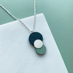 Silver Geometric Circle Pendant Necklace - 4 Colours Available