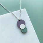 Silver Geometric Circle Pendant Necklace - 4 Colours Available