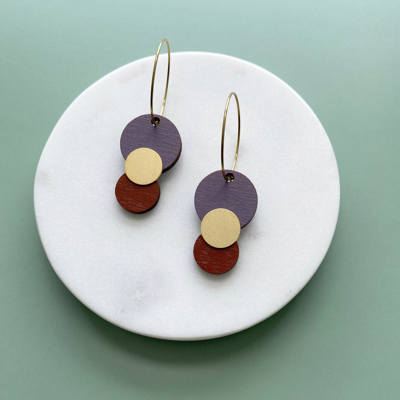 Statement Colour Combo Circle Hoop Earrings - 6 Colours