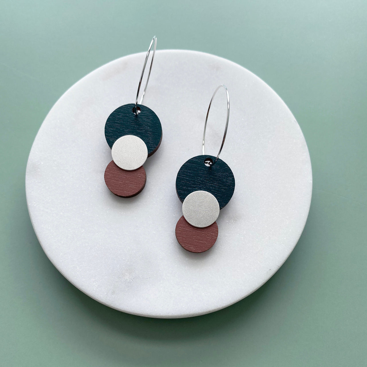 Silver Colour Combo Circle Hoop Earrings - 4 Colours