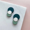 Statement Silver Colour Combo Circle Stud Earrings - 4 Colours