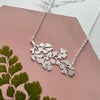 Silver Maidenhair Fern Statement Necklace