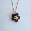 Colourful Flower Necklace - Minimal Gold Flower Pendant