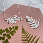Silver Maidenhair Fern Statement Necklace