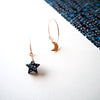 Small Moon & Star Hoop Earrings - Gold, Silver & Rose Gold