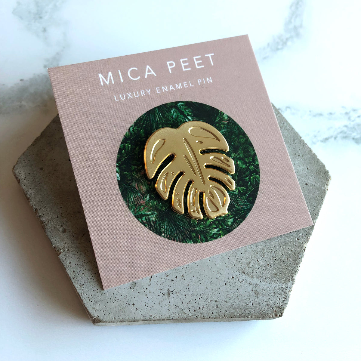Gold Monstera Enamel Pin
