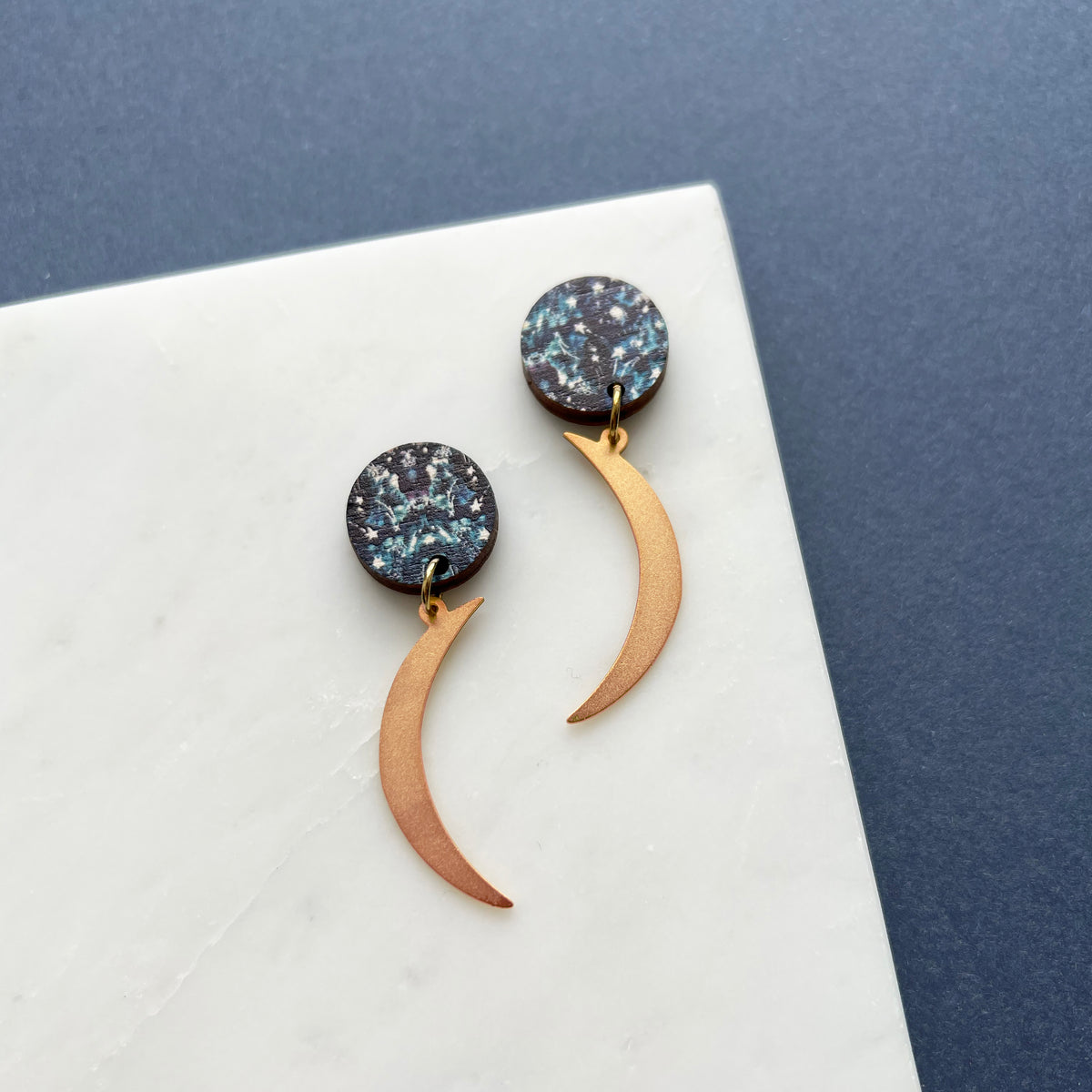 Moon Drop Earrings - Gold, Silver & Rose Gold Moons