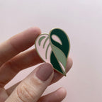 Pink Plant Enamel Pin - Pink Princess Philodendron Pin